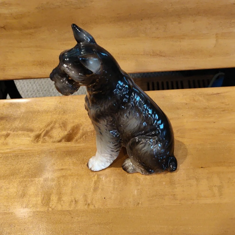 Stafford Japan vintage 8in porcelain Schnauzer dog figurine - Picture 3 of 6